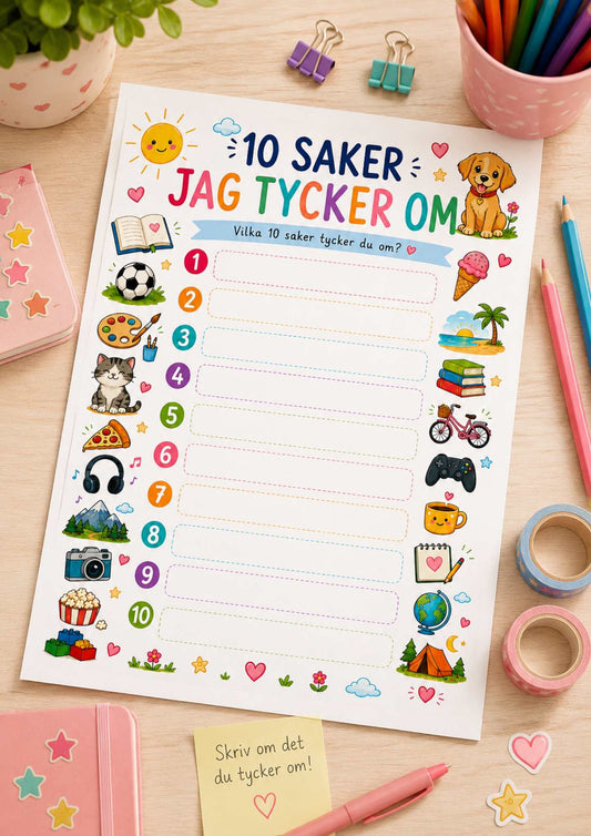 Listan 10 saker jag tycker om ingår i Listpaketet – Om mig