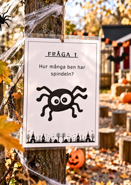 Halloween: Tipspromenad med 10 frågor för yngre barn