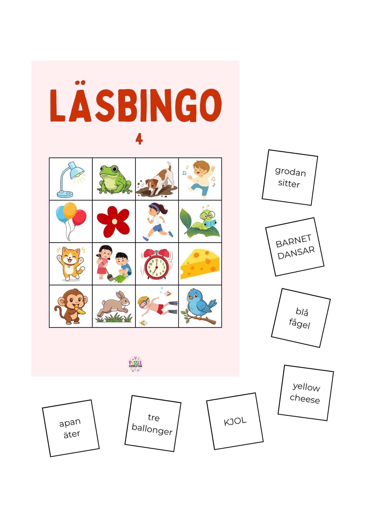 Läsbingo 4 – enkla meningar