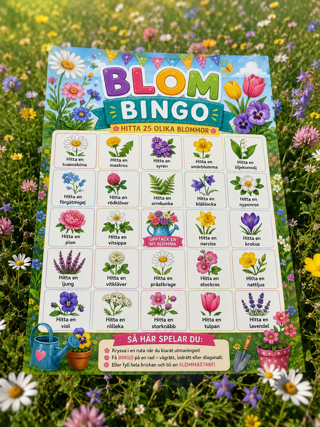Blombingo – Hitta 25 olika blommor