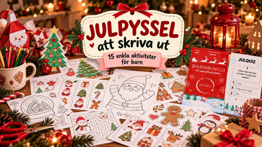 Julpyssel att skriva ut – 15 enkla aktiviteter för barn