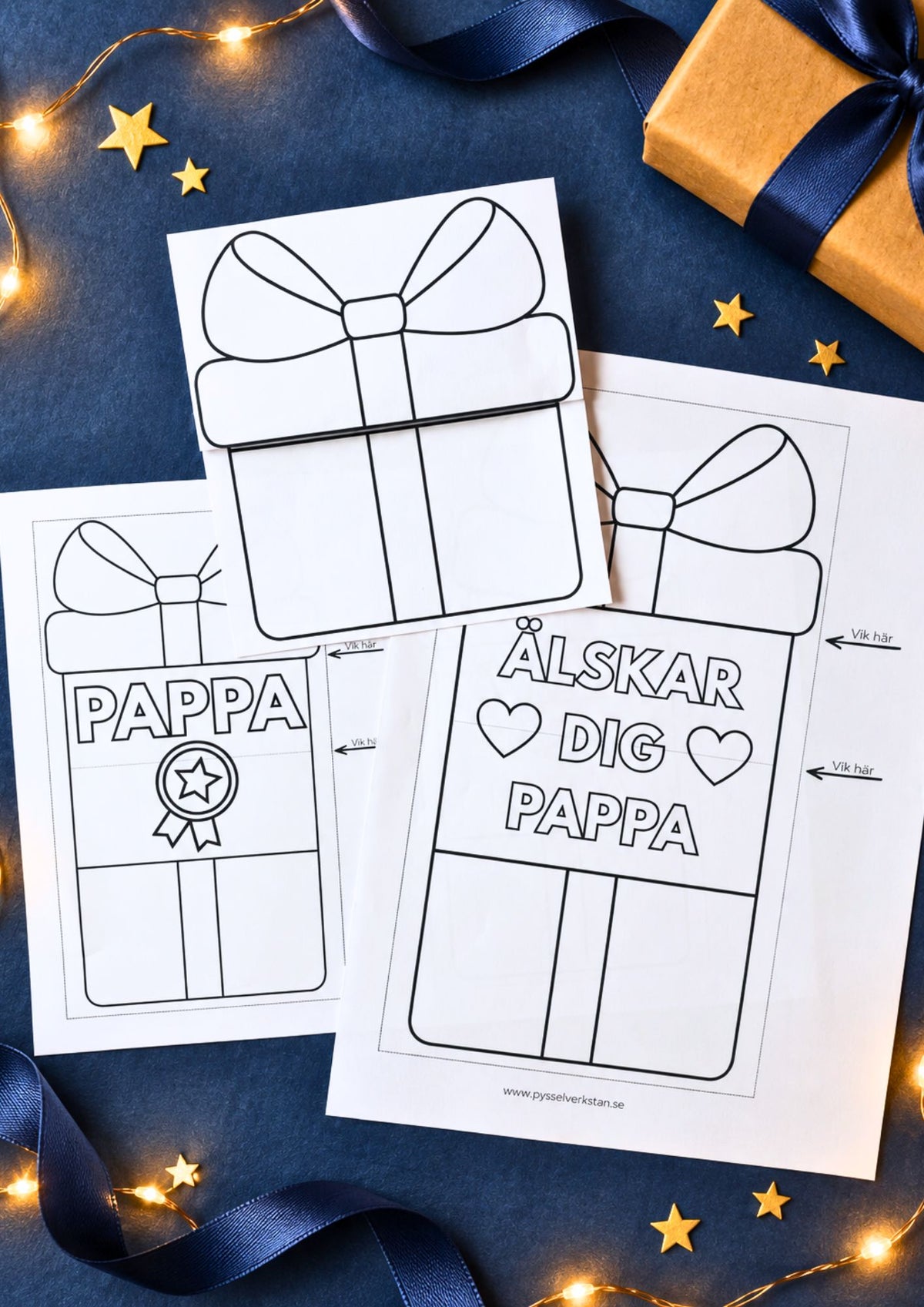Vikbar fars dag-present – kort till pappa