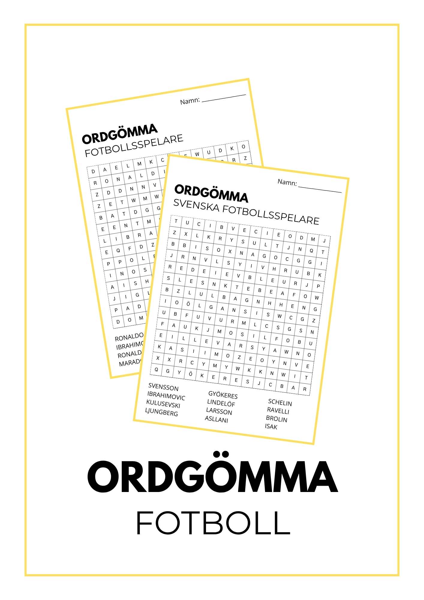 Ordgömma med fotboll att söka efter