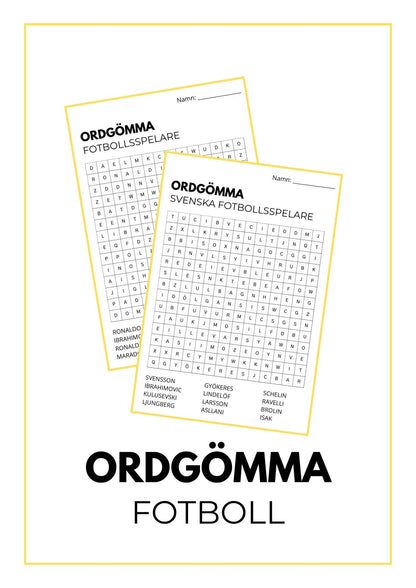 Ordgömma med fotboll att söka efter