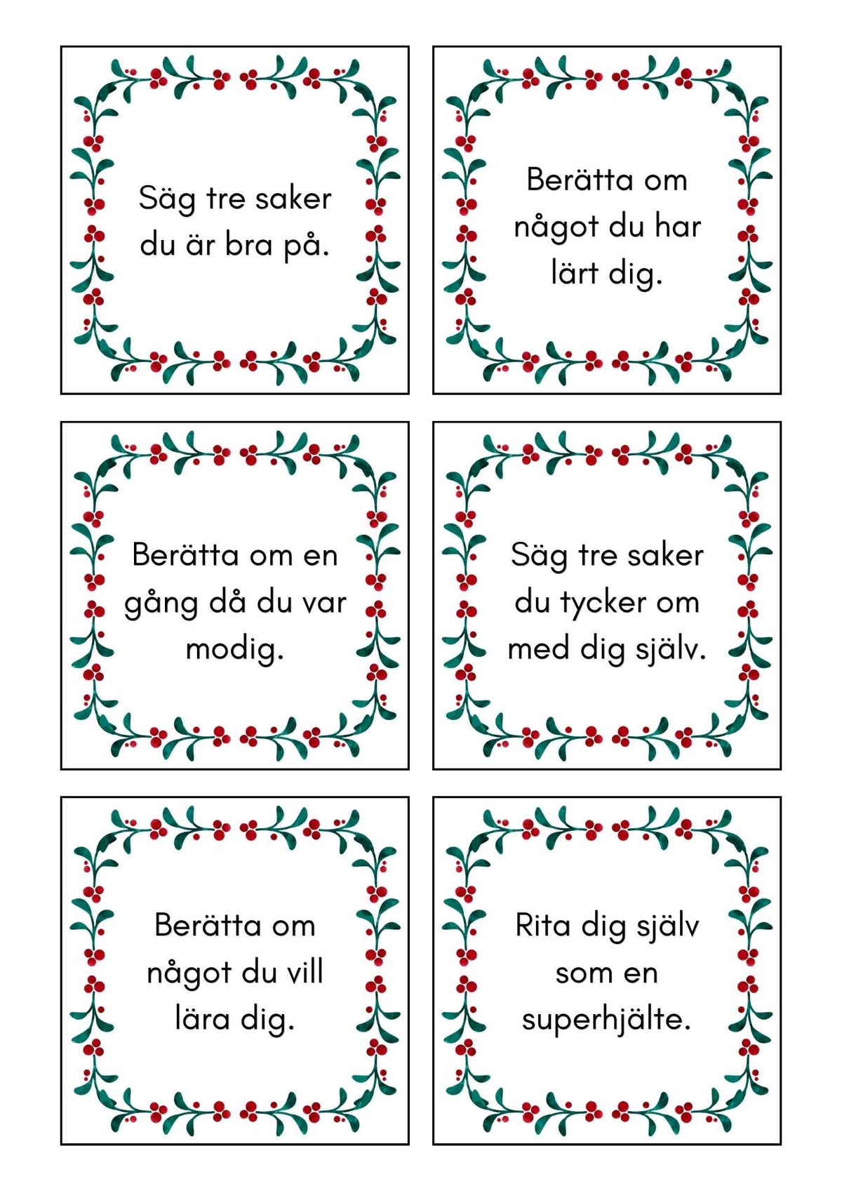 Julkalender med 60 olika uppdrag