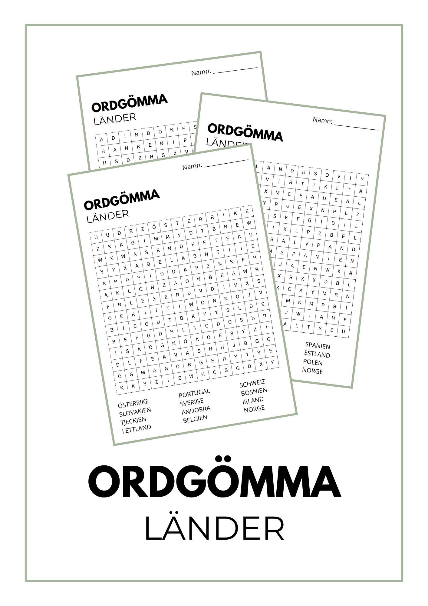 Ordgömma med länder att söka efter