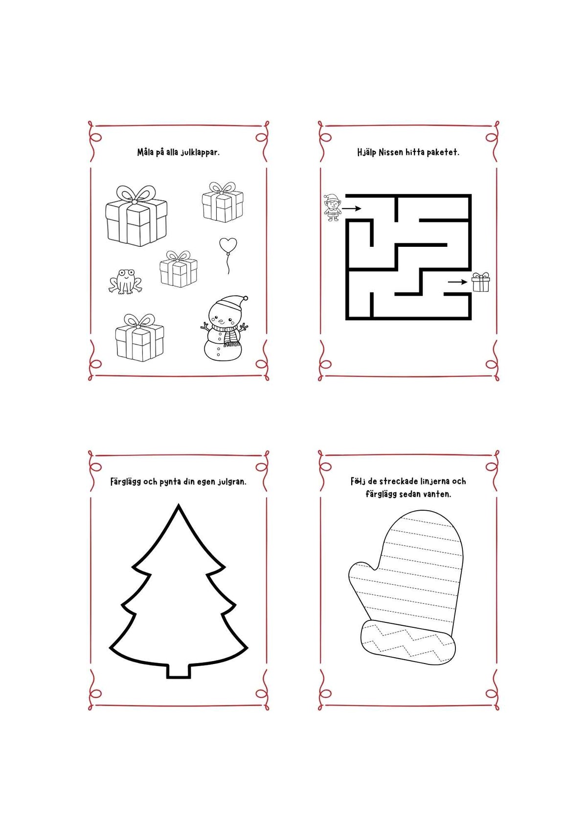 julpyssel från Adventskalender med 24 aktiviteter (yngre barn)