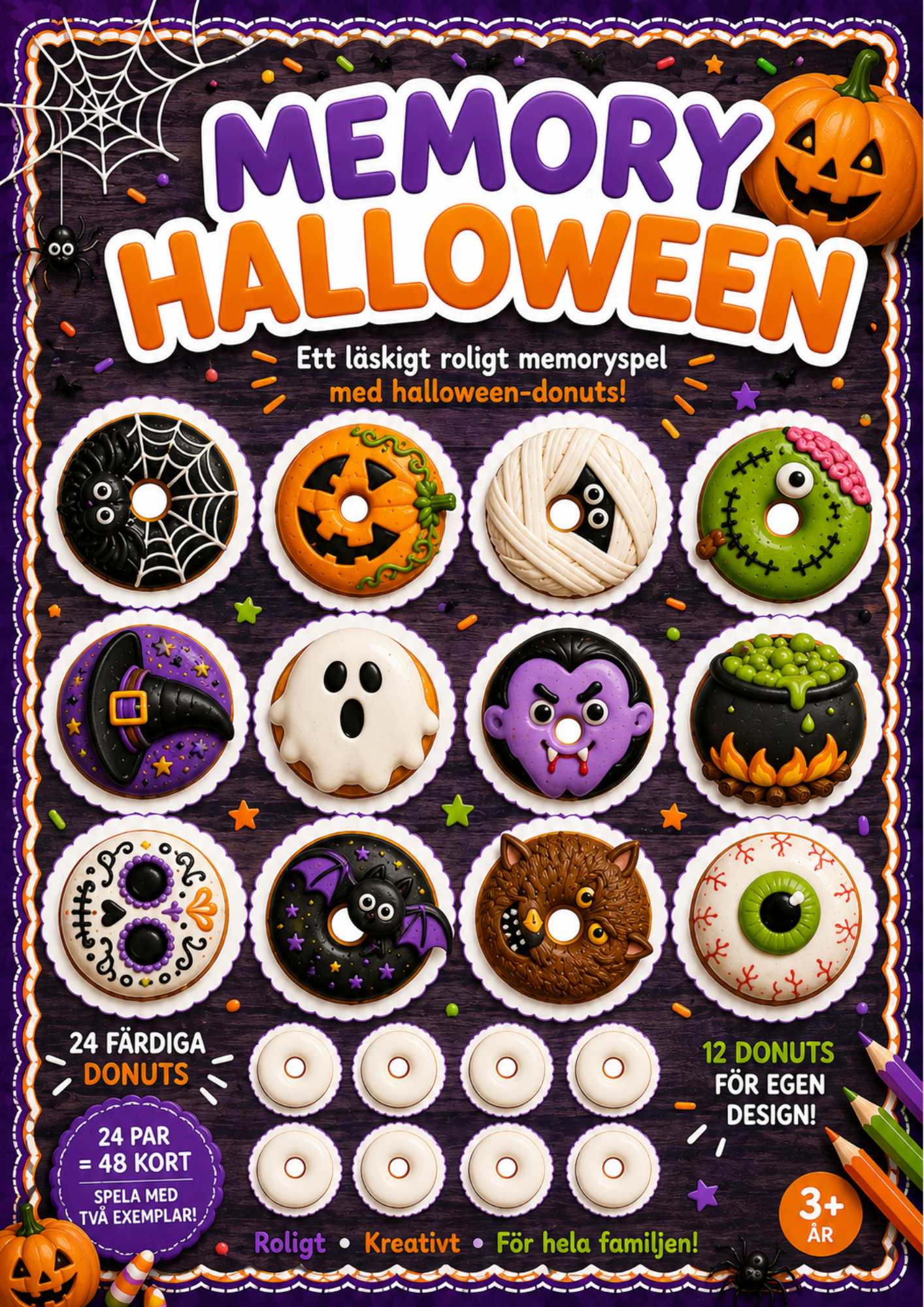 Memory Halloween – skapa, färglägg och spela