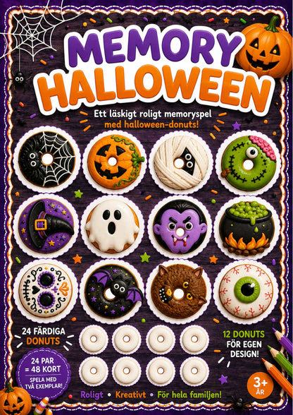 Memory Halloween – skapa, färglägg och spela