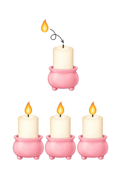 Adventsljusstake till fönster - Rosa