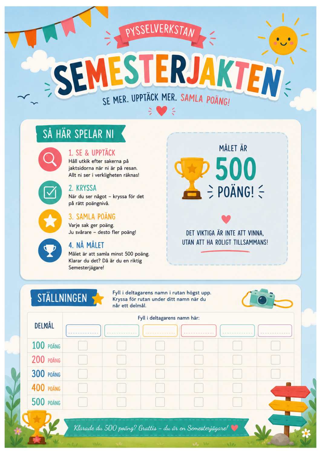 Semesterjakten från Pysselverkstan - perfekt på bilresan och sommarens semester