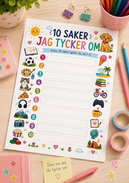 Listan 10 saker jag tycker om ingår i Listpaketet – Om mig