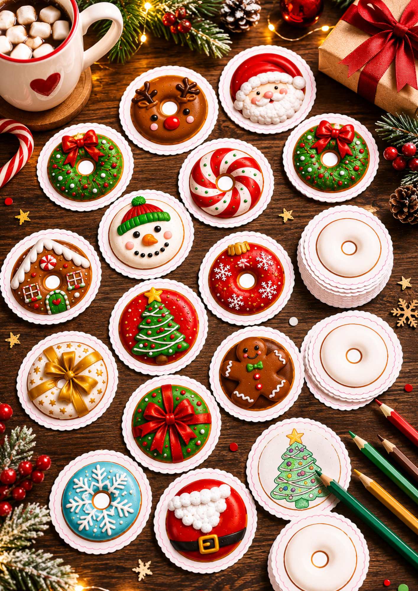 spela memory med donuts i jultema