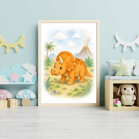 Dinosaurie Triceratops – Poster för barn
