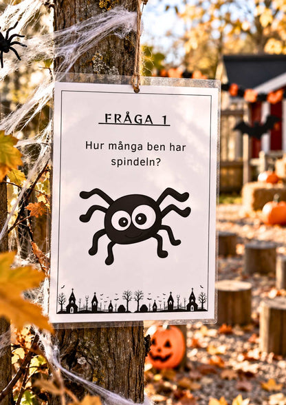 Halloween: Tipspromenad med 10 frågor för yngre barn