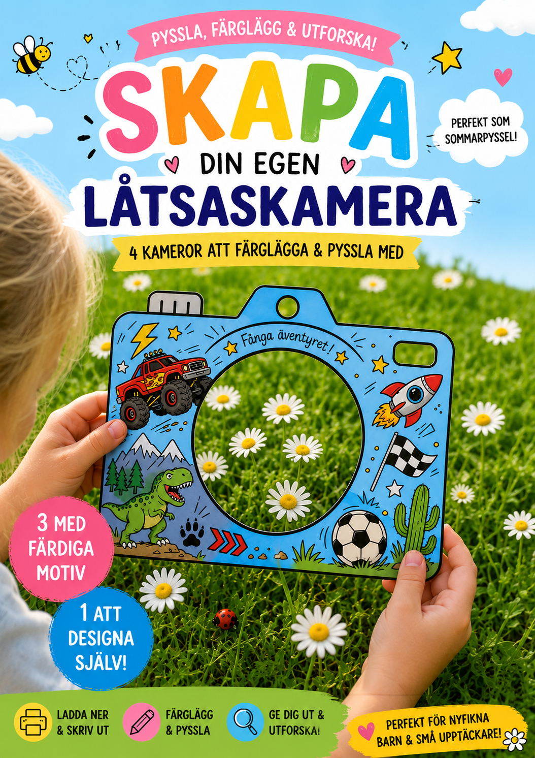 Skapa din egen låtsaskamera - pyssla, färglägg och utforska