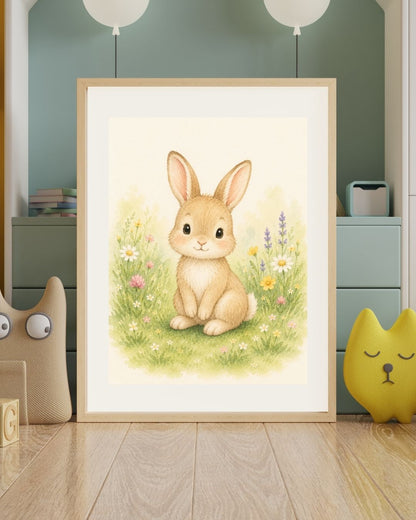 söt kaninunge på poster från pysselverkstan