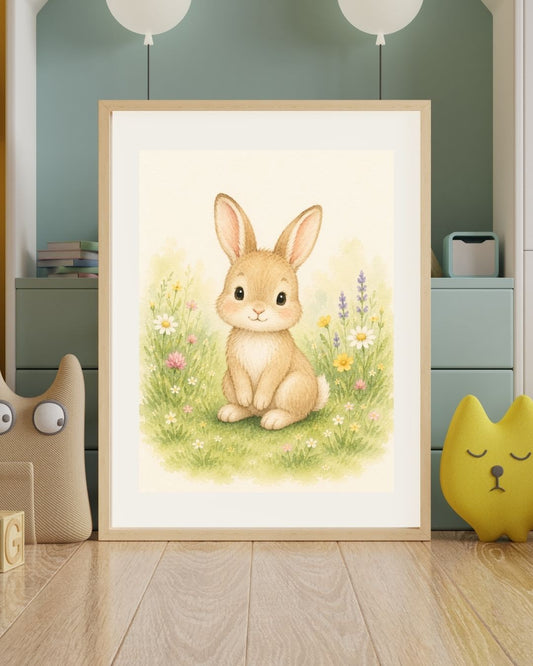 söt kaninunge på poster från pysselverkstan