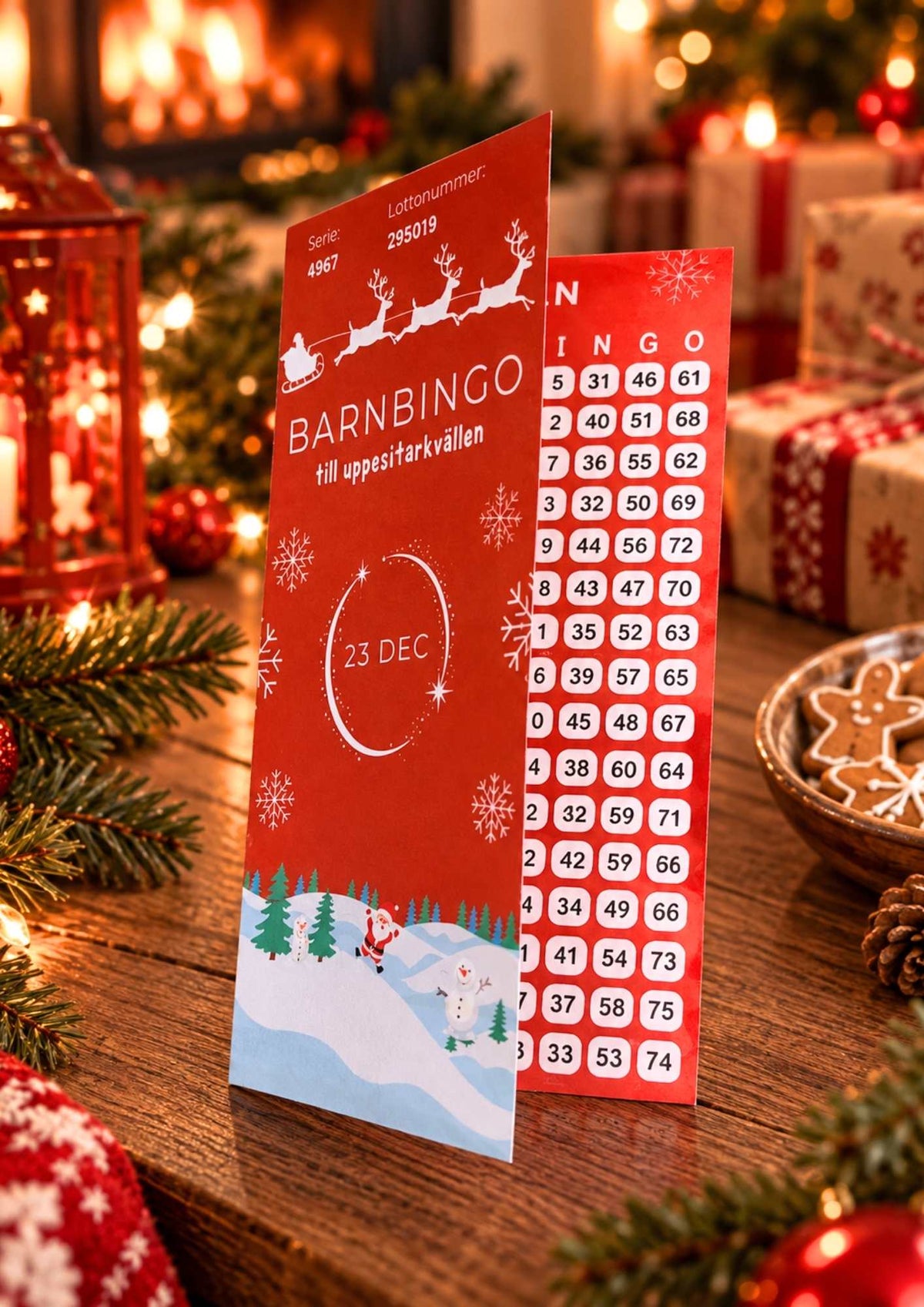 låt barnen spela bingolotto på uppesittarkvällen