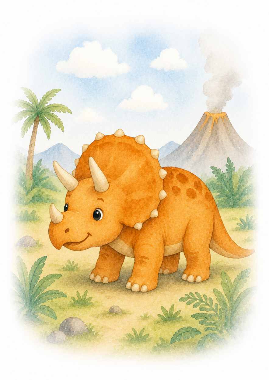 Dinosaurie Triceratops – Poster för barn