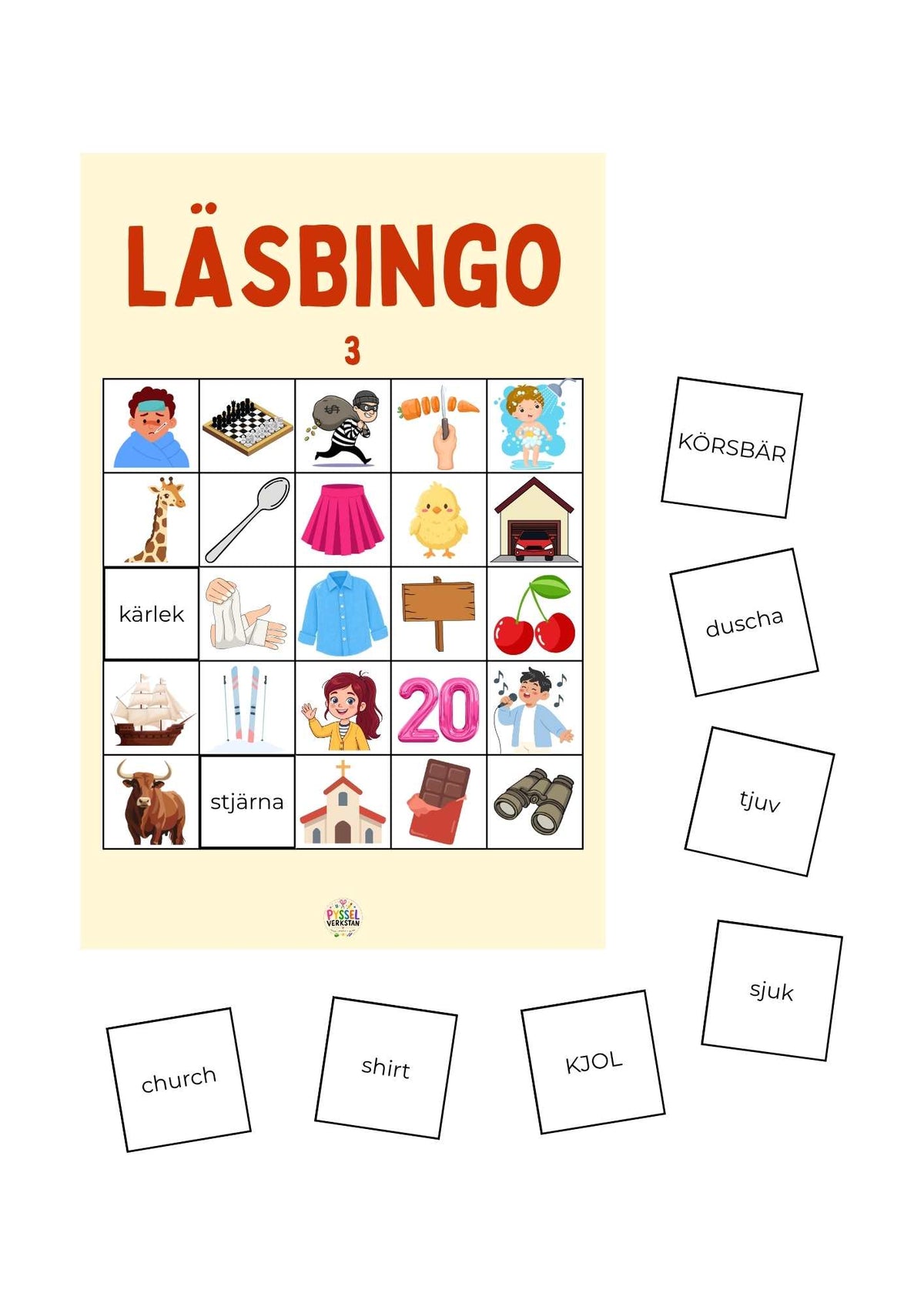 Läsbingo 3 – svårare ord