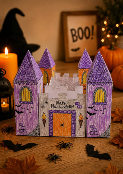 Skapa ett slott till halloween - barnpyssel