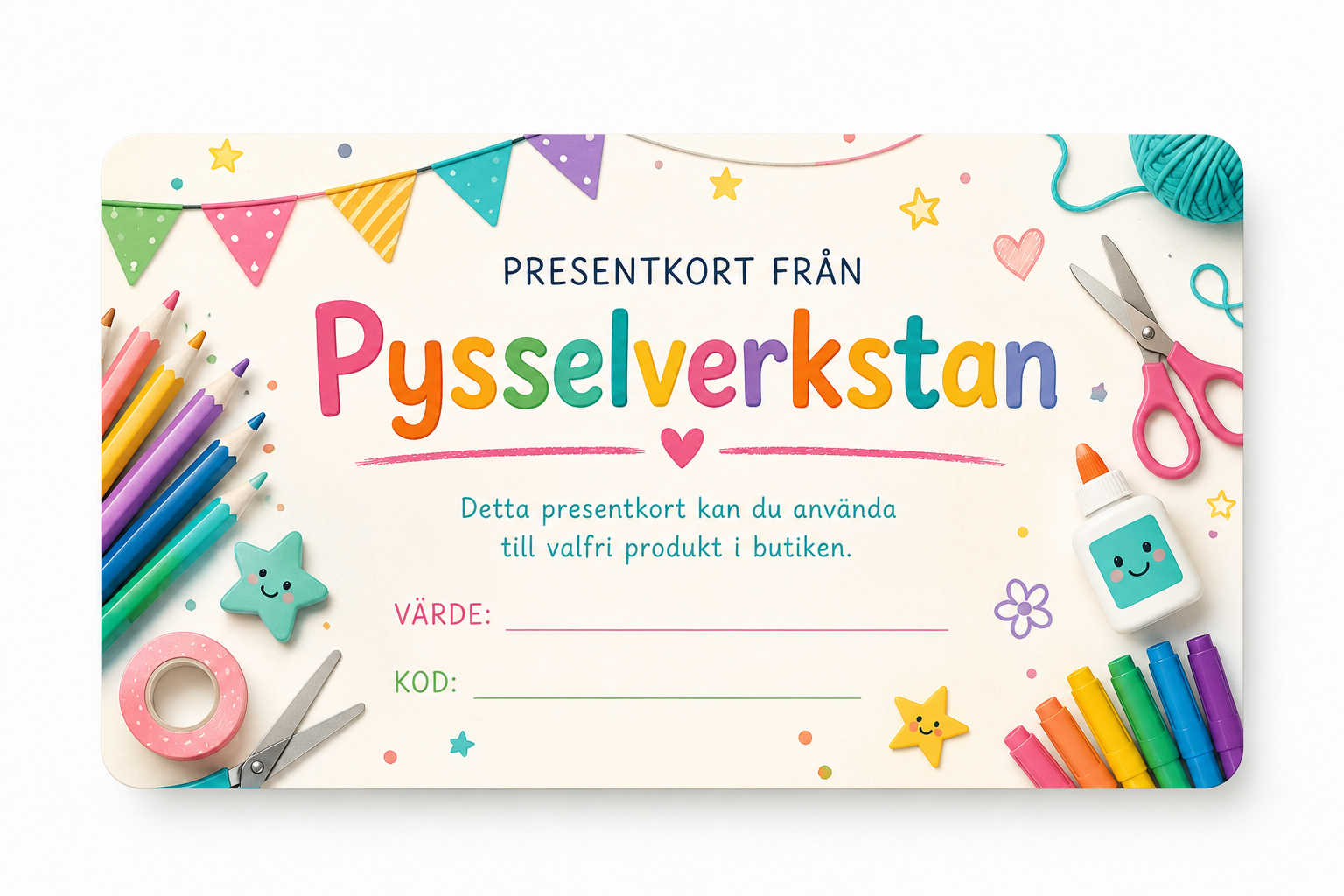 Presentkort från pysselverkstan