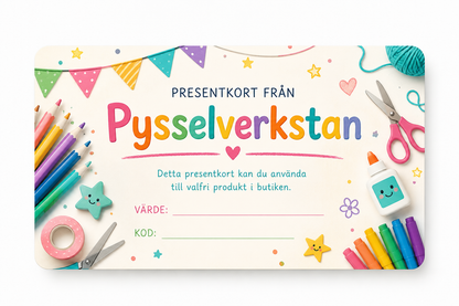 Presentkort från pysselverkstan