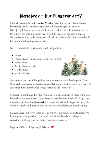 instruktioner i hur nissebrev paket 2 fungerar 