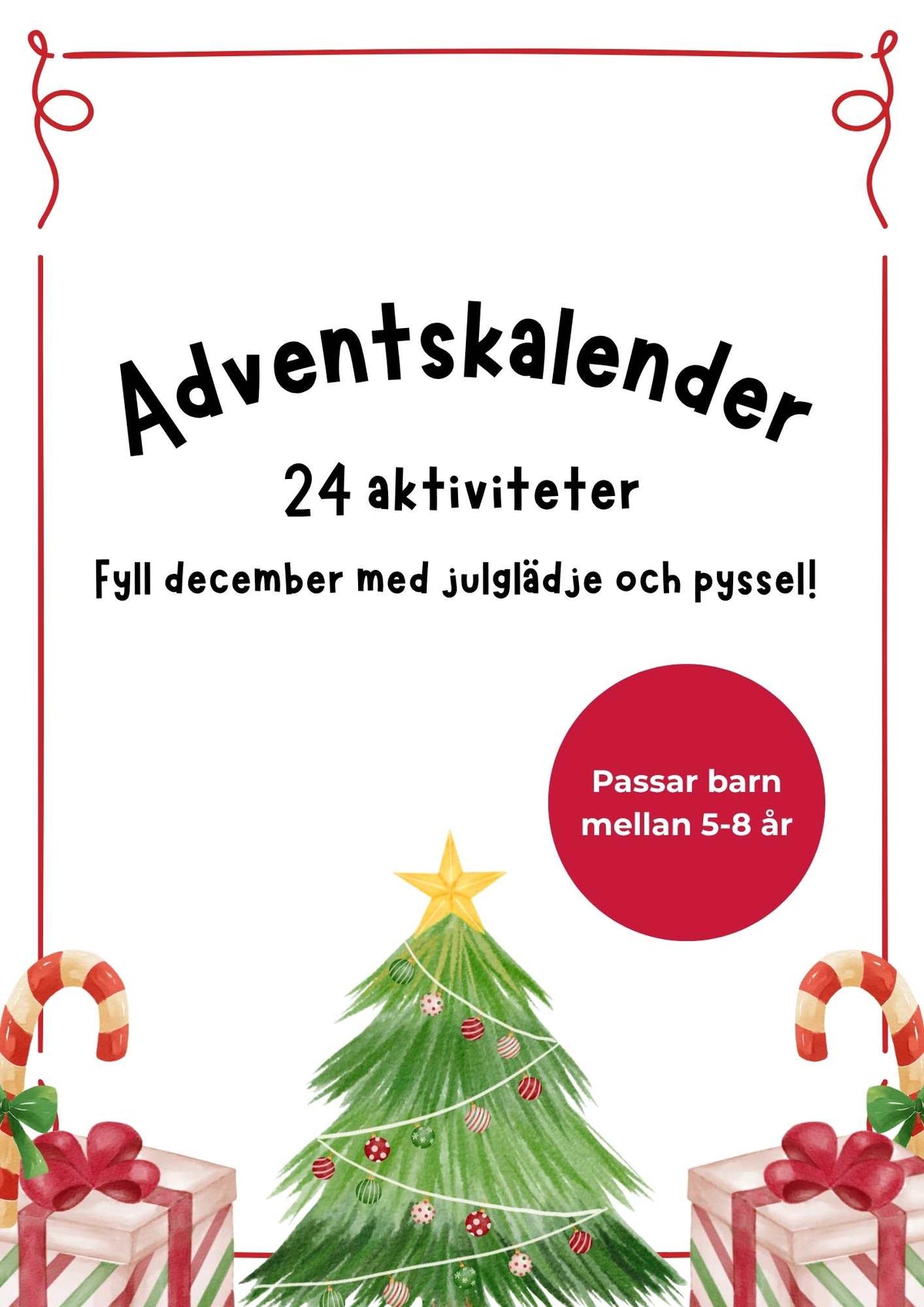 Adventskalender med 24 aktiviteter (barn 5-8 år)