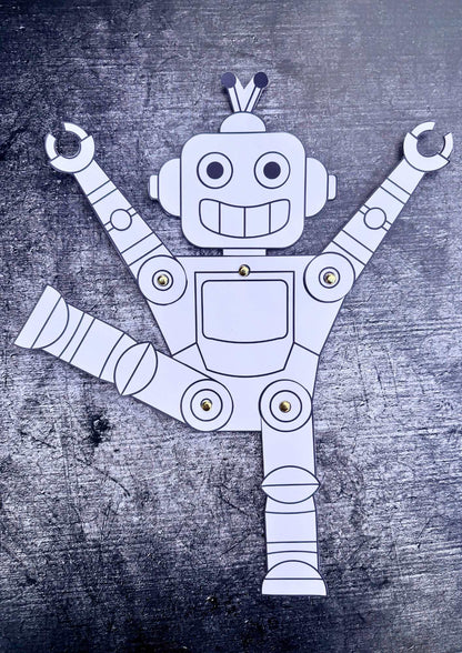 Bygg en robot – Klipp, färglägg och skapa - roligt pyssel för barn
