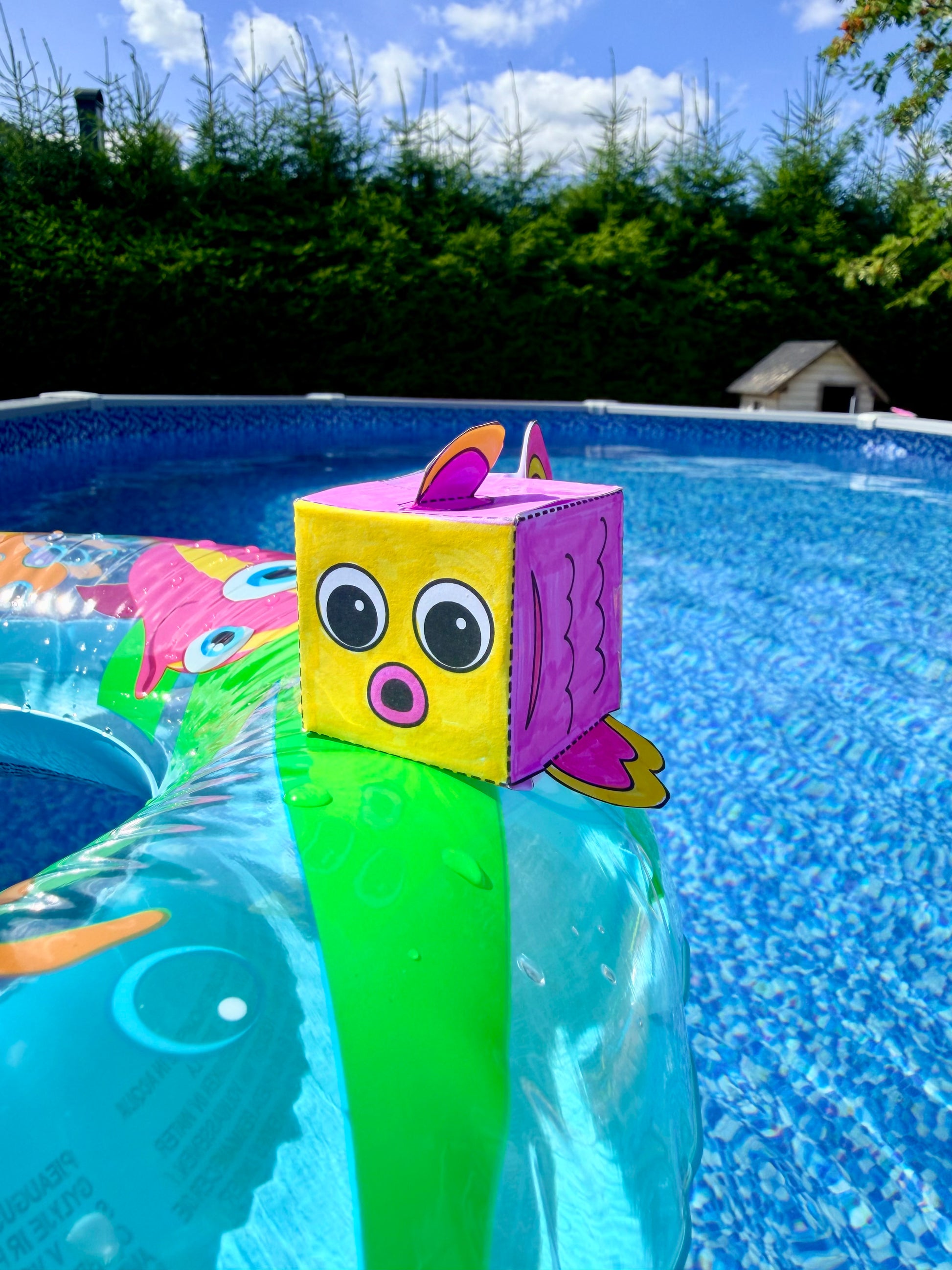 Fisk i 3D - pyssel att skriva ut och färglägga för barn