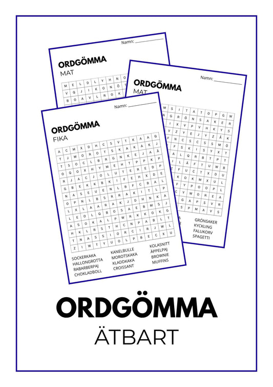Ordgömma Mat & Fika – Roliga ordsök för barn