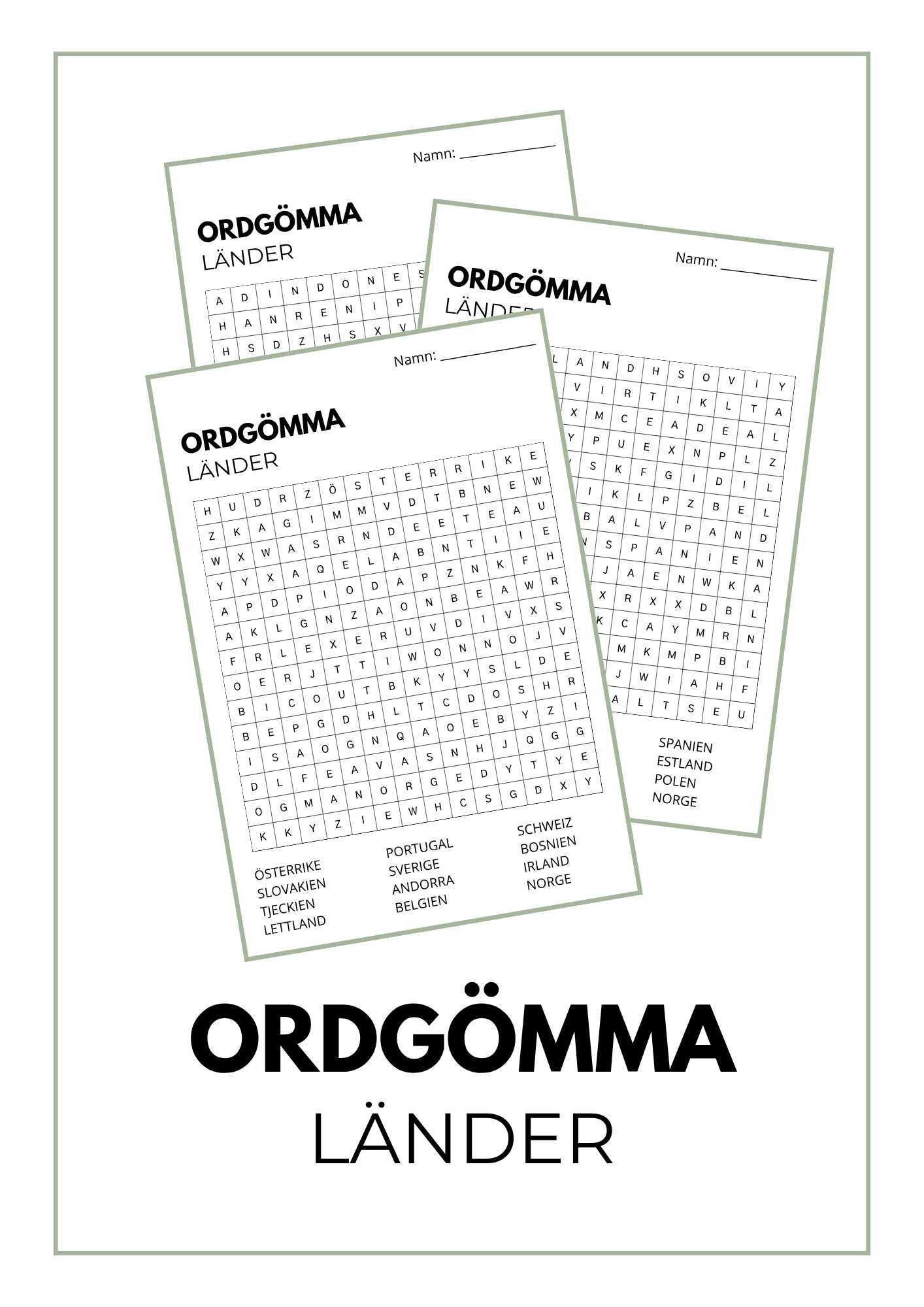 Ordgömma Länder – 3 roliga ordgömmor och ordsök för barn