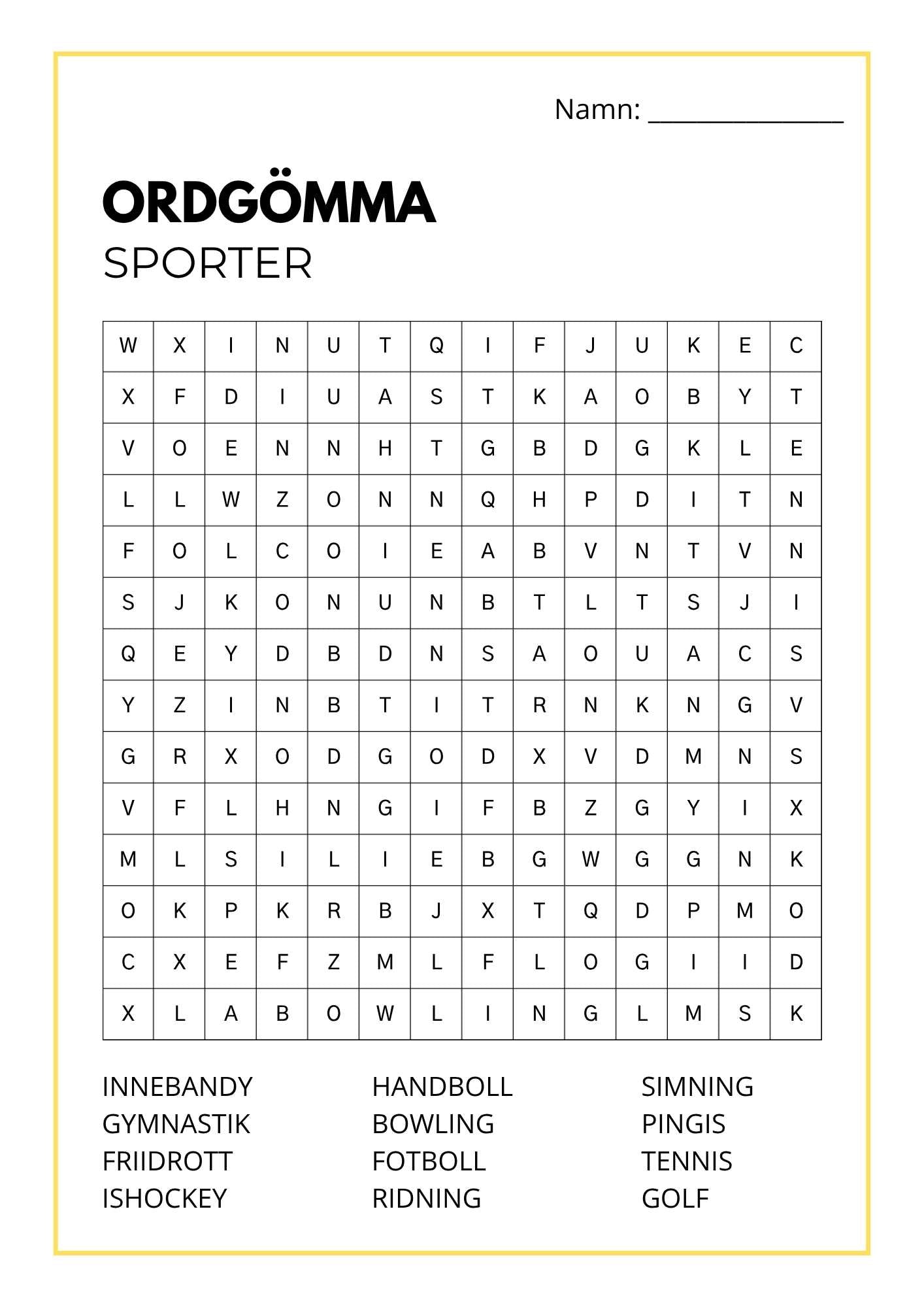 gratis ordgömma med sporttema från pysselverkstan