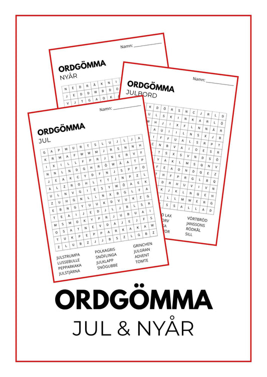 Kom i riktig jul- och nyårsstämning med Ordgömma – Jul och Nyår! 