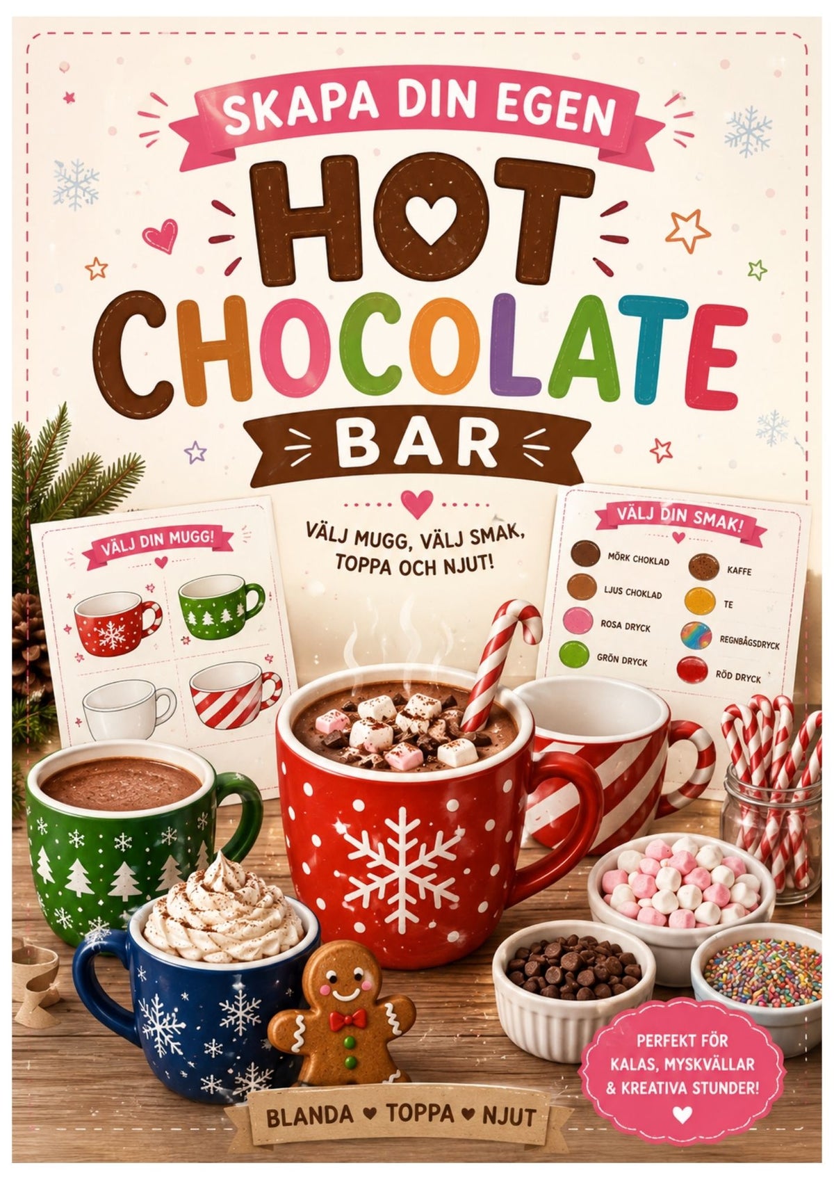 Skapa din egen Hot Chocolate Bar - roligt julpyssel för barn