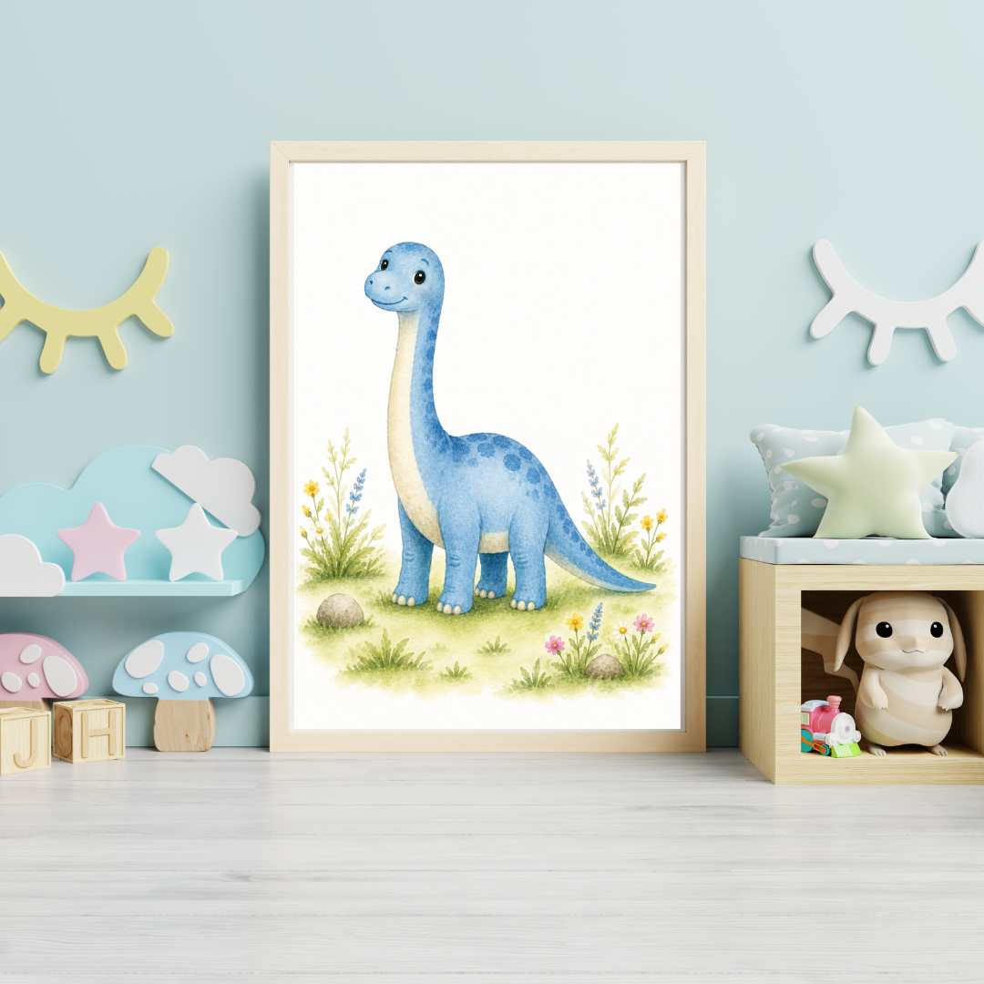 Söt dinosaurie långhals  – Poster för barn