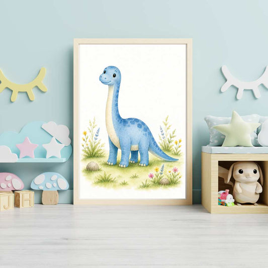 Söt dinosaurie långhals  – Poster för barn