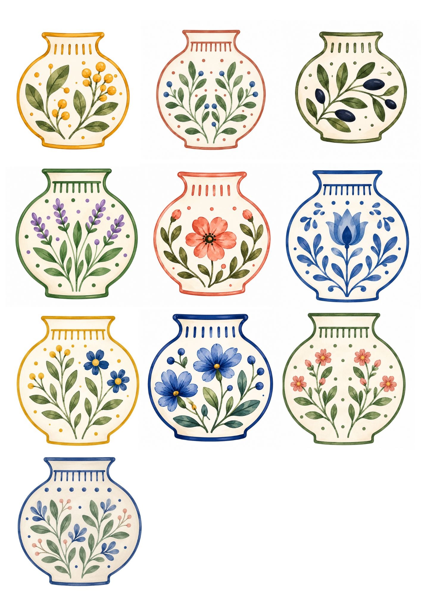 10 vaser ingår i Bygg din egen blombukett
