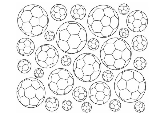 gratis målarbild från pysselverkstan med fotbollar