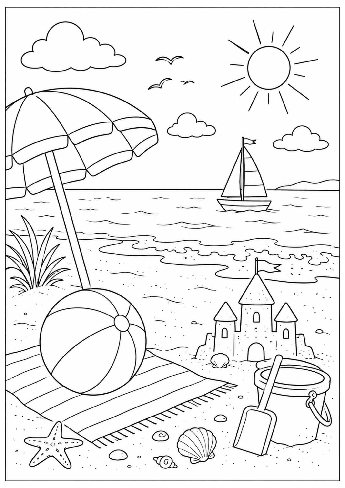 gratis målarbild med en somrig bild från stranden