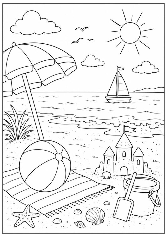 gratis målarbild med en somrig bild från stranden