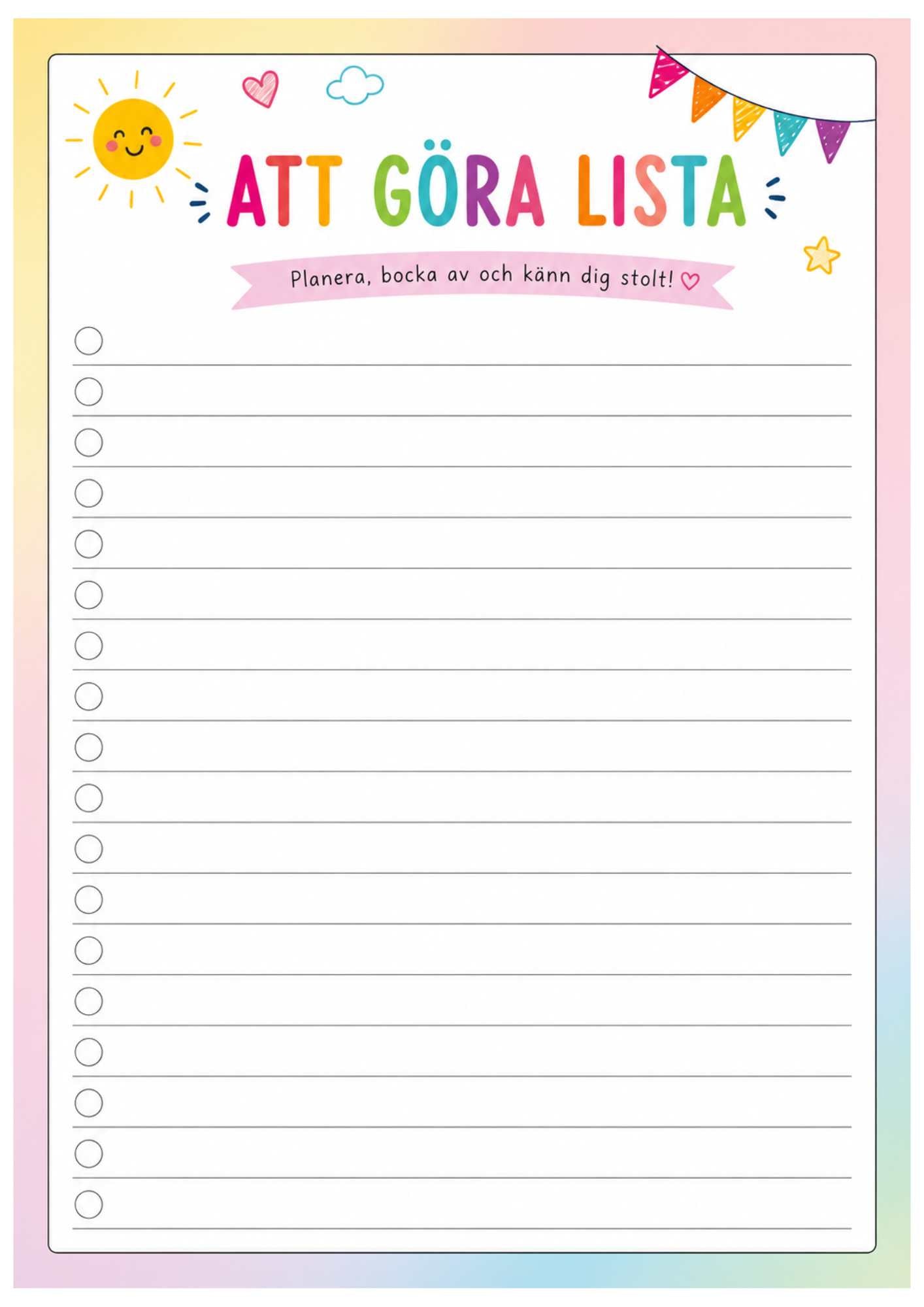 gratis att göra lista för barn