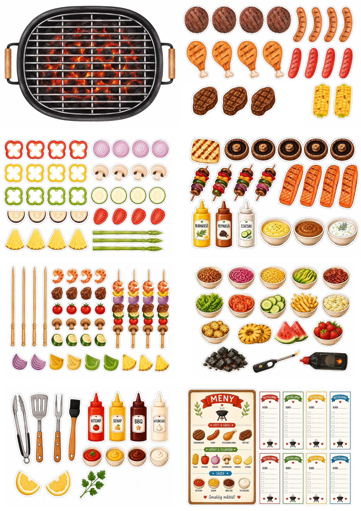 tillbehör i skapa din egen grillfest från pysselverkstan