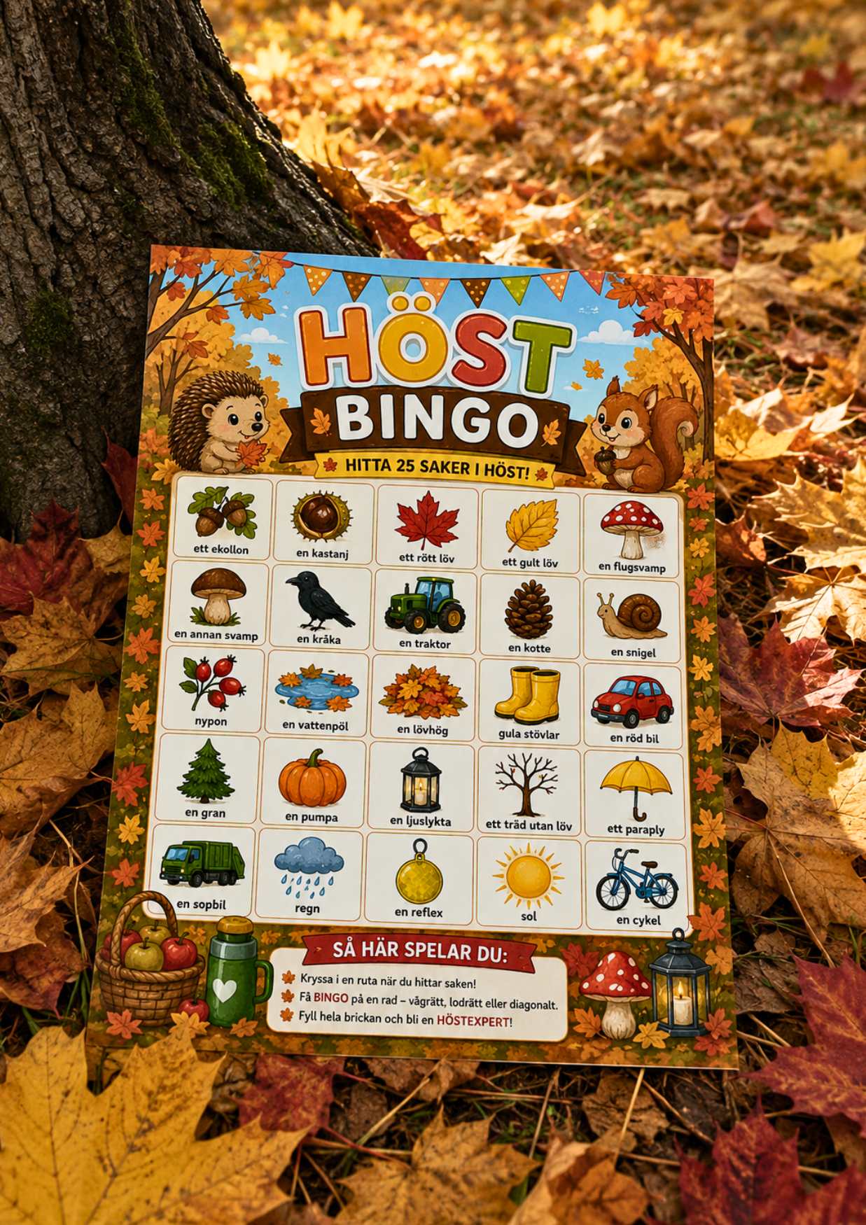 Höstbingo – Hitta 25 saker i höst! 