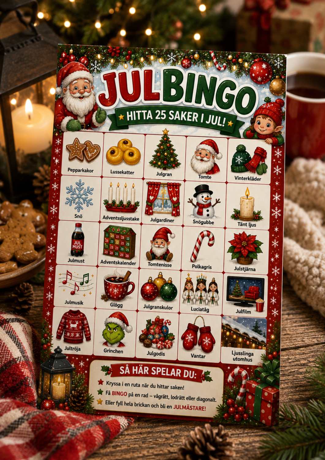 Julbingo för barn 