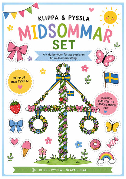 Midsommarset pussel för barn – Bygg en egen midsommarstång