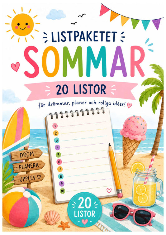Listpaket – Sommartema med listor att fylla i för barn