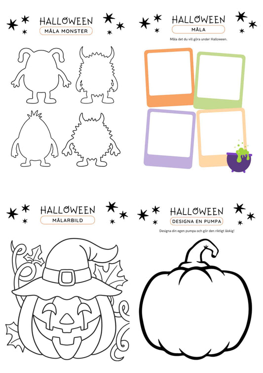 Halloweenpyssel för barn – Måla, rita och skapa saker ill halloween